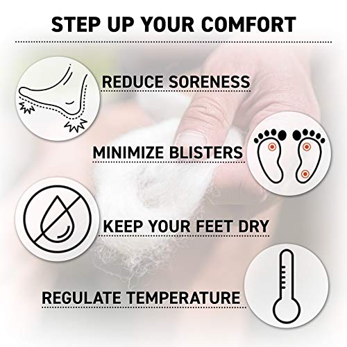 Wool Premium Blister Prevention Foot Care for Hiking, Running, and Everyday Activities, Packaged in The USA
