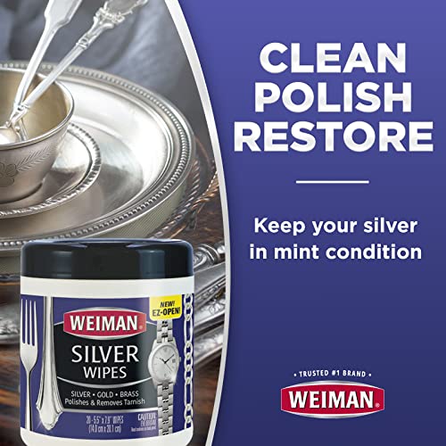 Jewelry Polish Cleaner, Tarnish Remover Wipes - 20 Count - Use on Silver Jewelry Antique Silver Gold Brass Copper and Aluminum