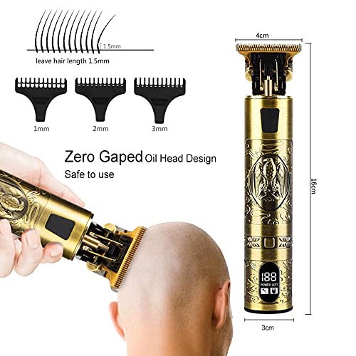 Professional Hair Trimmer for Men, Cordless Rechargeable Edgers Hair Clippers for Men, Zero Gapped Beard Trimmers Haircut & Grooming Kit, Waterproof Electric Shaver Hair Cutting for Men