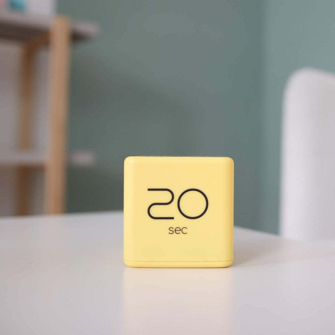 Cube Timer (Yellow), Time Management, Kitchen Timer Kids Timer Workout Timer, Timer for Studying, Cooking, 10, 20, 30, 60 sec Timer Setting
