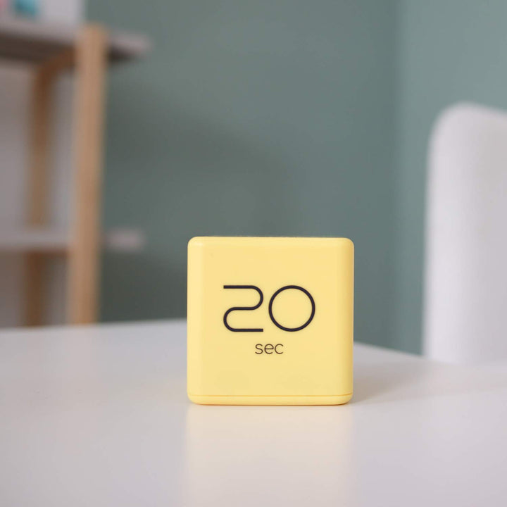 Cube Timer (Yellow), Time Management, Kitchen Timer Kids Timer Workout Timer, Timer for Studying, Cooking, 10, 20, 30, 60 sec Timer Setting