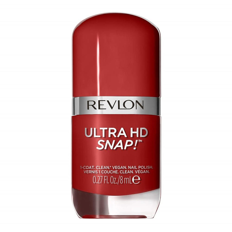Ultra HD Snap Natural Rich Glossy Nail Polish, 100% Vegan Formula, No Base and Top Coat Needed, 014 Red and Real, 0.27 Fl Oz