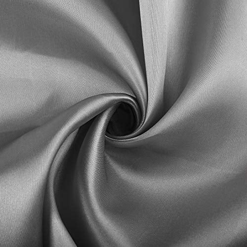 ANECO 12 Pieces Satin Napkins Soft Dinner Napkins Square Table Napkins 17 x 17 Inches for Restaurant Weddings Party Dinner Decoration (Grey)