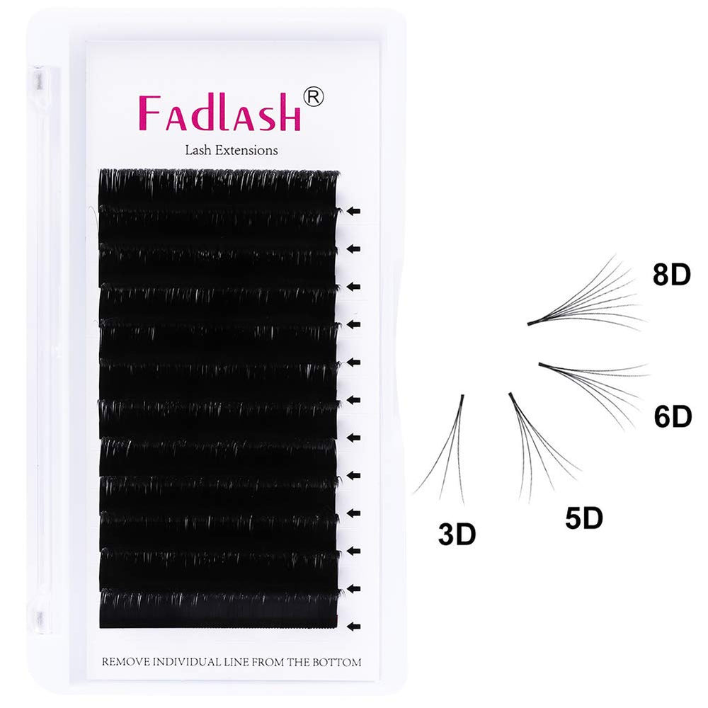 Volume Lash Extensions Easy Fan 3D~10D D Curl Volume Fans 0.05 0.07mm Self Fanning Eyelash Extensions 8-20mm Length(0.05-D, 13mm)