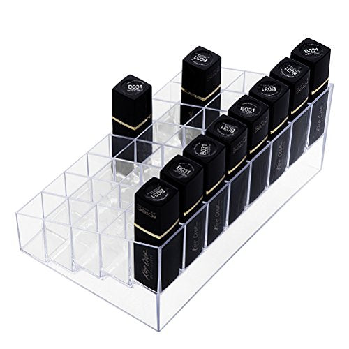 Lipstick Holder, 40 Spaces Clear Acrylic Lipstick Organizer Display Stand Cosmetic Makeup Organizer for Lipstick, Brushes, Bottles, and More