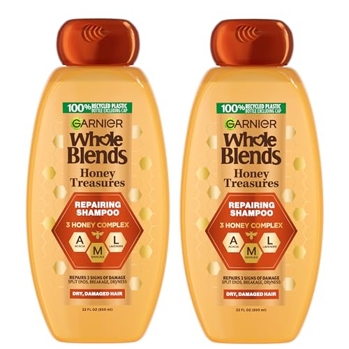 Whole Blends Honey Treasures Repairing Shampoo, for Dry, Damaged Hair, 22 Fl Oz, 2 Count (Packaging May Vary)