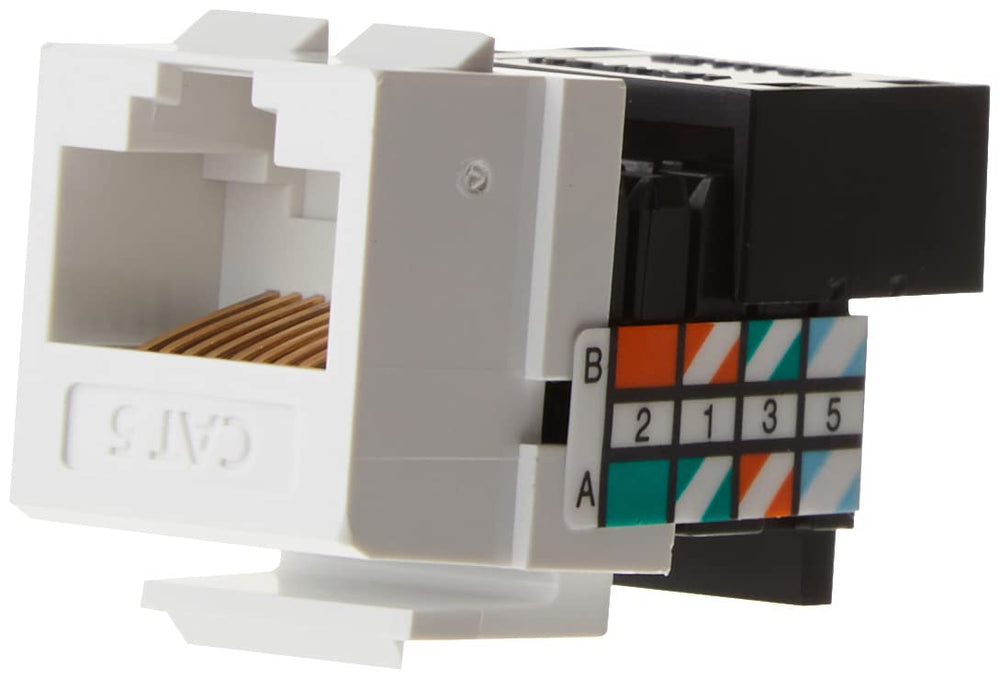41108-RW5 Category 5 QuickPort Connector, CAT 5, White