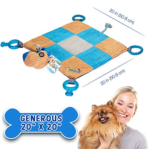 Puppy Teething Mat, Puppy Play Mat with Teething Toys, Puppy Playmat, Dog Chew Mat, Puppy Play Mat, Dog Playpen Accessories, Puppy Gear, Stuff for Puppies, Puppy Essentials - 20 X 20