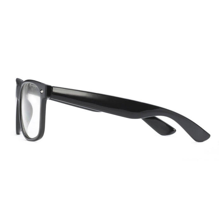 Retro Nerd Geek Oversized Black Framed Spring Temple Clear Lens Eye Glasses