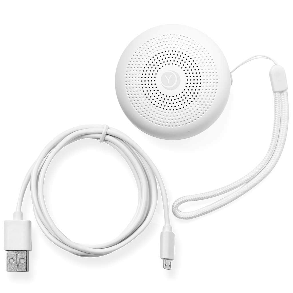 Yogasleep Travel Mini Portable White Noise Sound Machine | 6 Soothing Sounds | Soft Dimable Night Light | Compact Sleep Therapy for Adults & Baby | USB Rechargeable | Lanyard for Easy Hanging