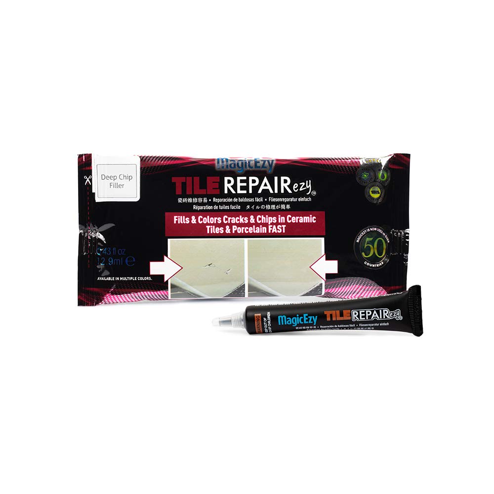 Deep Chip Filler (Off White) Epoxy Repair Filler | Concrete, Ceramic, Porcelain | Cement Patch | Ultra Long-Lasting | Tile RepairEzy