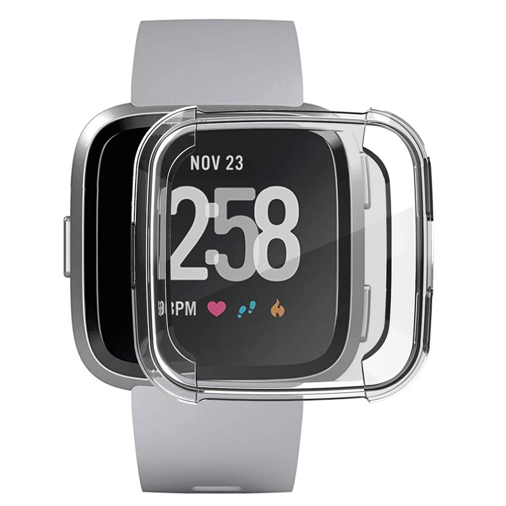 3 Packs Screen Protector Compatible Fitbit Versa, Ultra Slim Soft Full Cover Case for Fitbit Versa