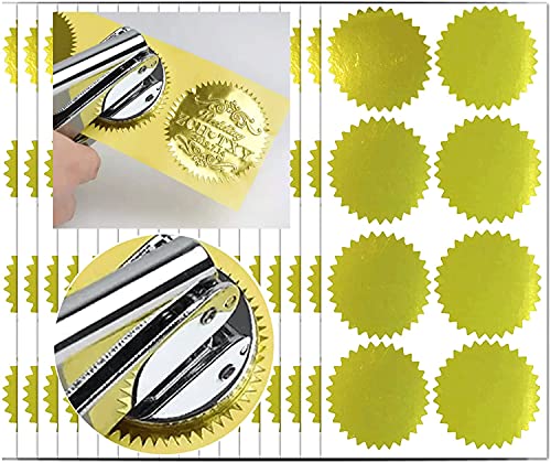 Christmas Gold Embossed Stickers Envelope Seals for Wedding Invitations 1 3/4 - Christmas Metallic Foil Package Envelope Certificate Wafer Seals for Party Favors, Packages, Greeting Cards 200 Pcs