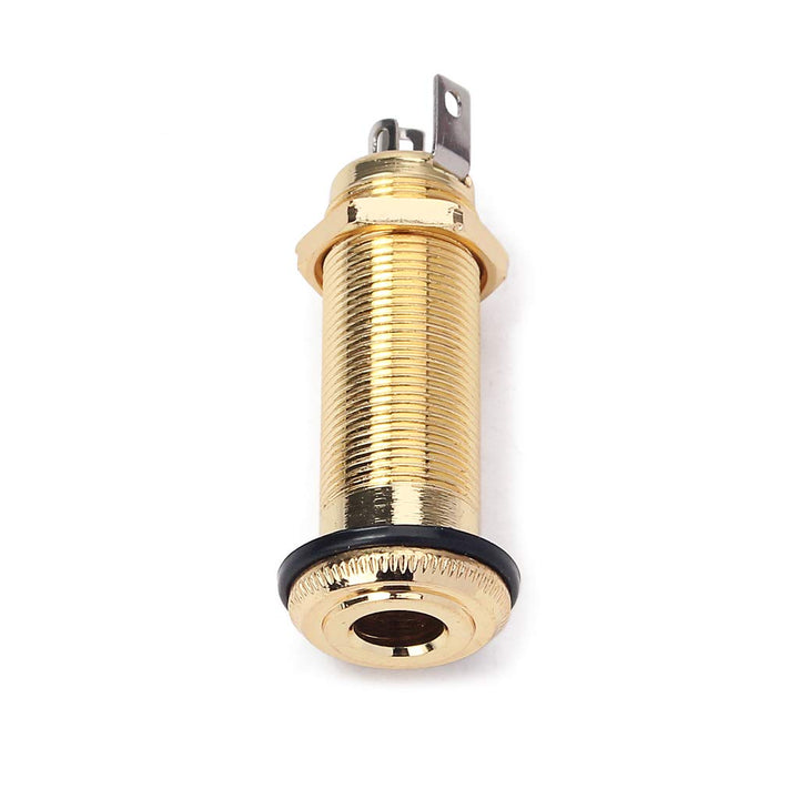Stereo Copper Guitar Bass Barrel Jack Cylinder Input/Output Jacks 4 Pins Gold