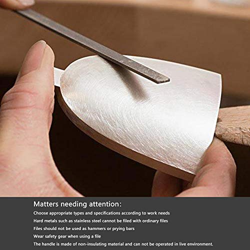 Mini Needle File Set (Carbon Steel 6 Piece-Set) Hardened Alloy Strength Steel - Set Includes Flat, Flat Warding, Square, Triangular, Round, and Half-Round File(6'' Total Length)