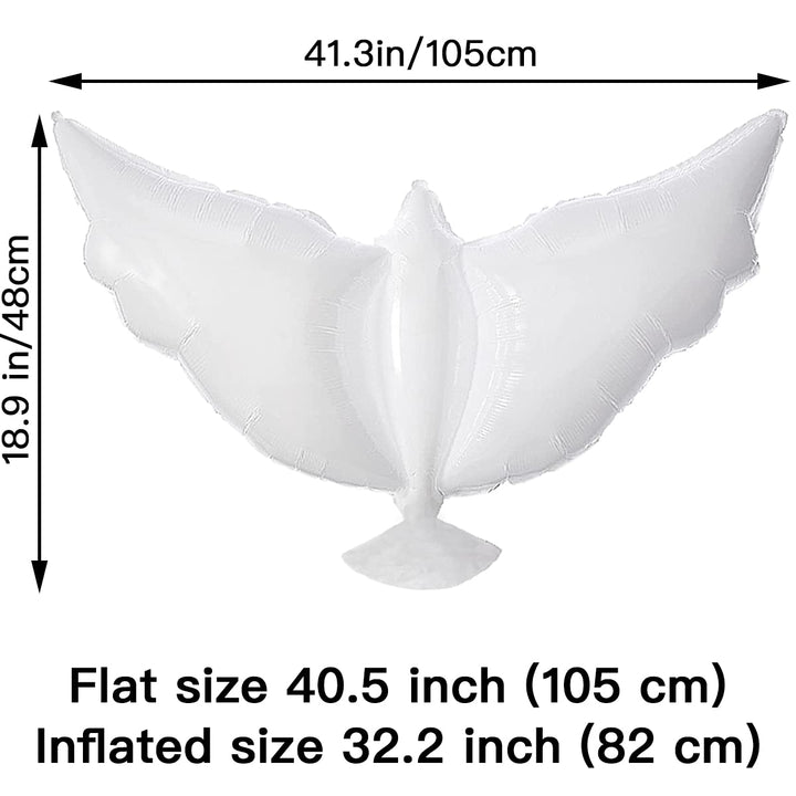 12-Pack Biodegradable Dove Balloons for Release in Sky - Huge White Memorial Balloons for Wedding Funeral Birthday Engagement Party Anniversary Christenings Celebration Helium Eco-Friendly Pigeon Bir