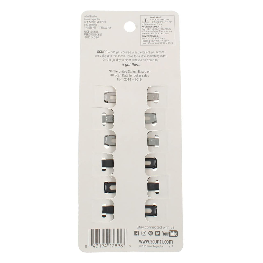 Scunci No Slip Snap Clips, 5cm