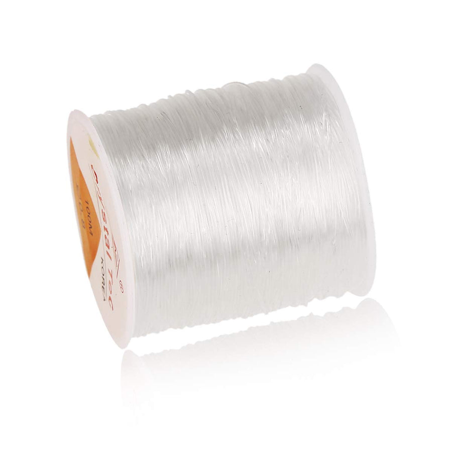328ft Clear Bead Cord Crystal Elastic Stretchy Bracelet String for Jewelry Making Necklace Bracelet Beading Thread, 0.8 mm