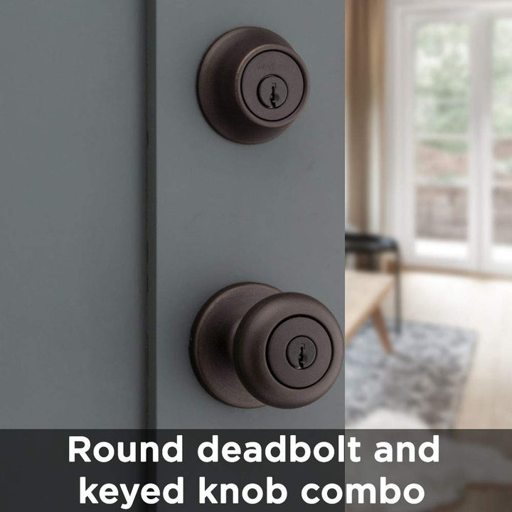 690 Cove Entry Knob and Single Cylinder Deadbolt Combo Pack in Venetian Bronze