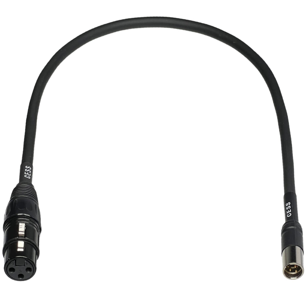 CESS-196-1f Mini XLR Male to XLR Female Adapter Cable, 3-pin Mini XLR Male to XLR Female Adapter Cable, for BMPCC 4K Camera Video Assist 4K Sharp 8K (1 Foot)