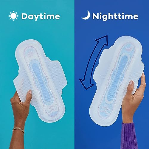 Maxi Feminine Pads for Women, Size 3 Extra Long Super Absorbency, with Wings, Unscented, 33 Count