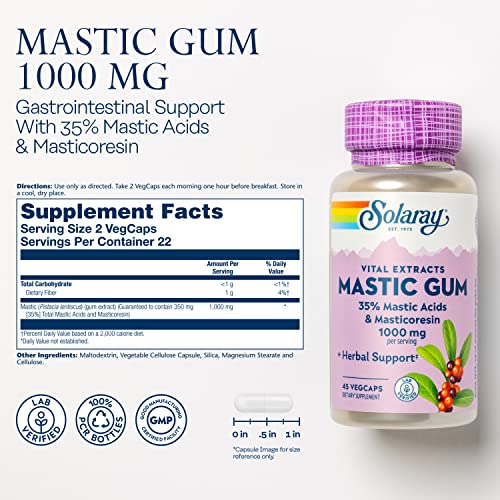Mastic Gum Extract 500 mg 45 Count