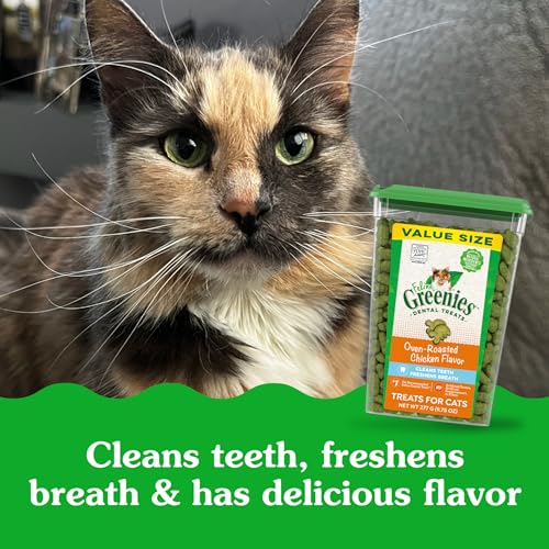 Adult Dental Cat Treats, Oven Roasted Chicken Flavor, 9.75 oz. Tub