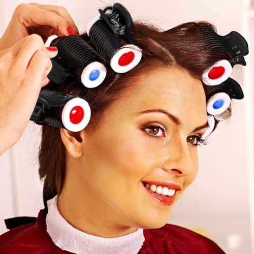Hot Roller Clips Hair Curler Claw Clips Plastic Hair Rollers for Small, Medium, Large and Jumbo Hair Rollers (24 Packs, Style B)