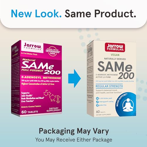 ® SAMe 200 mg, Supports Joint Health, Liver Function, Brain Metabolism, 60 Tablets, Up To A 60 Day Supply
