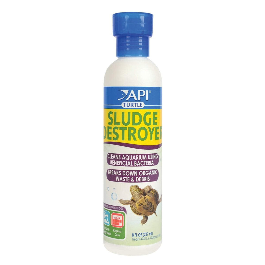 TURTLE SLUDGE DESTROYER Aquarium Cleaner and Sludge Remover Treatment 8-Ounce Bottle