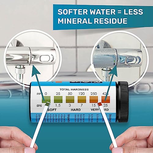 Water Hardness Test Kit - Quick and Accurate Water Hardness Test Strips - Hard Water Test Kit with eBook - Ultimate Test Kit for Water Hardness - 150 Water Softener Test Strips