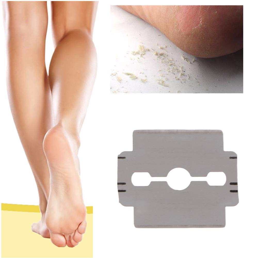 Vip Beauty Shop Foot Shaver Blade: 100Pcs Stainless Steel Sharp Replacement Corn Blades For Foot Hard Dead Skin Remover Hand Foot File Foot Care Pedicure Machine (Foot Shaver Blade)