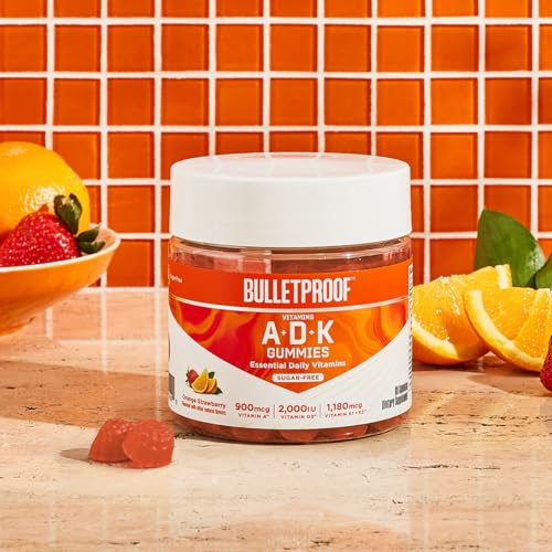 Sugar-Free Orange Strawberry Vitamins A+D+K Gummies, 60 Count, Keto Supplement for Heart, Bone and Immune Support, New and Improved Formula and Texture, Packaging May Vary