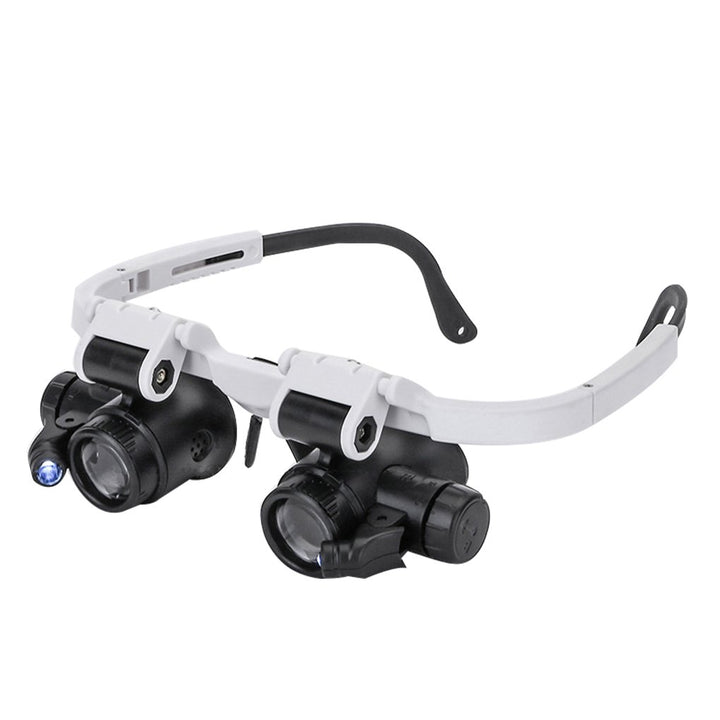 Magnifier Glasses 8X 15X 23X Magnifying Glasses LED Headband Glass Eye Magnifying Repair Tool Watchmaking Coin Stamp Currency Book Errors Jewelry Necklace Magnifier Beading Biology Loupe Microscope
