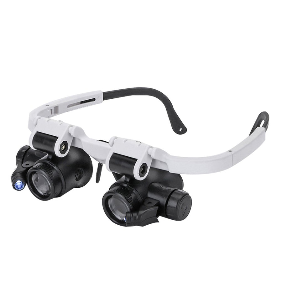 Magnifier Glasses 8X 15X 23X Magnifying Glasses LED Headband Glass Eye Magnifying Repair Tool Watchmaking Coin Stamp Currency Book Errors Jewelry Necklace Magnifier Beading Biology Loupe Microscope