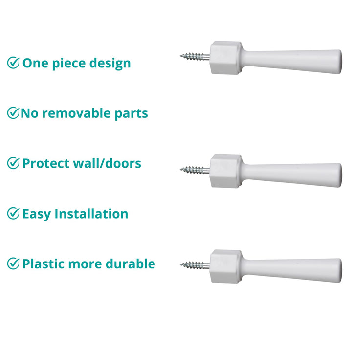 Soft Jamb Door Stop, White, 3 count