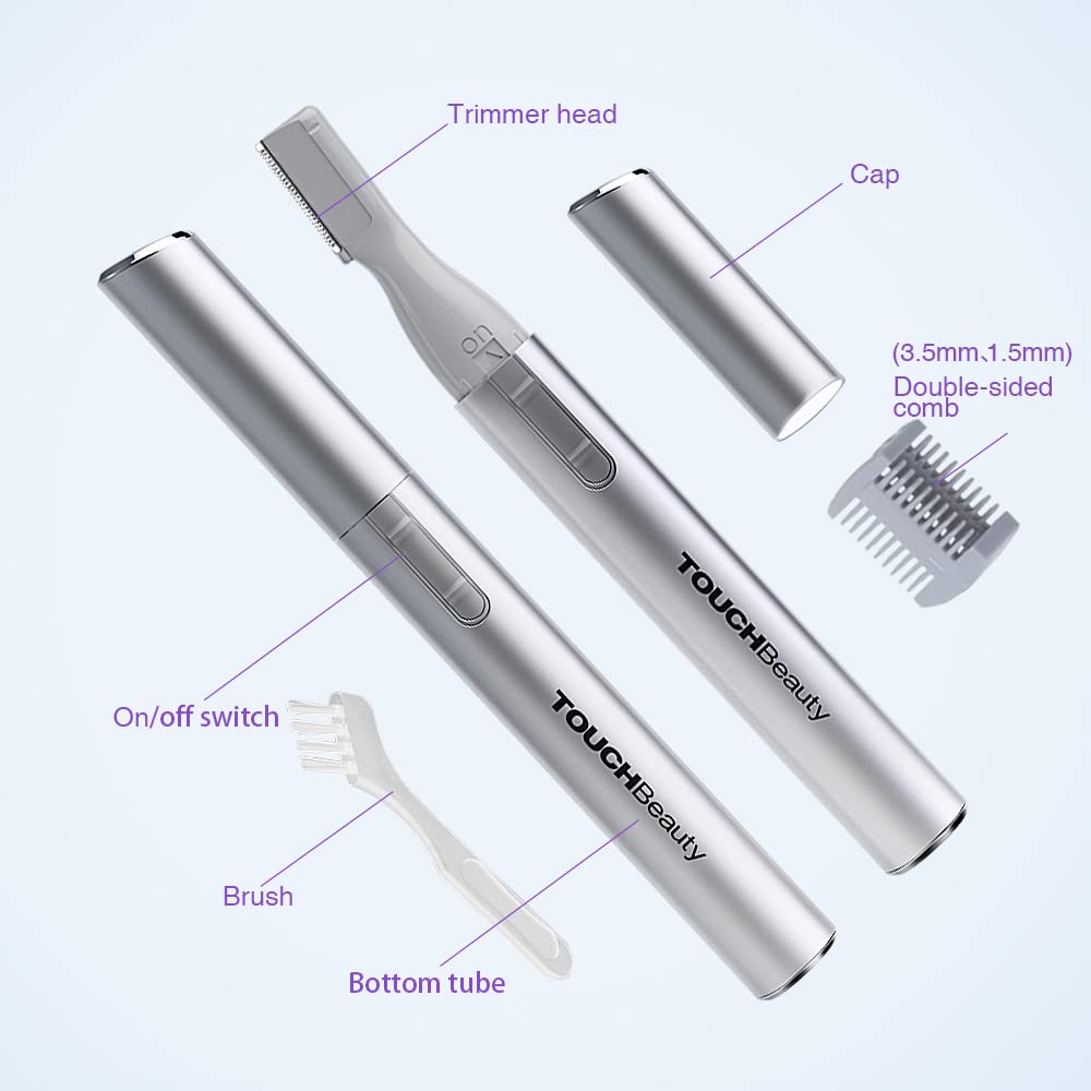 Eyebrow Trimmer: Facial Hair Removal for Women - 2 in 1 Eyebrow Razor and Hair Remover - Painless Epilator for Eyebrow, Lips, Body