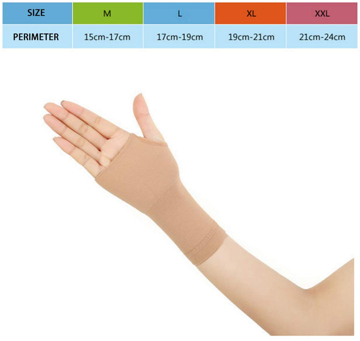 1 Pair Black/Skin Thin Hand Braces Wrist Support Compression Sleeve for Carpal Tunnel Men Women (M, Skin)
