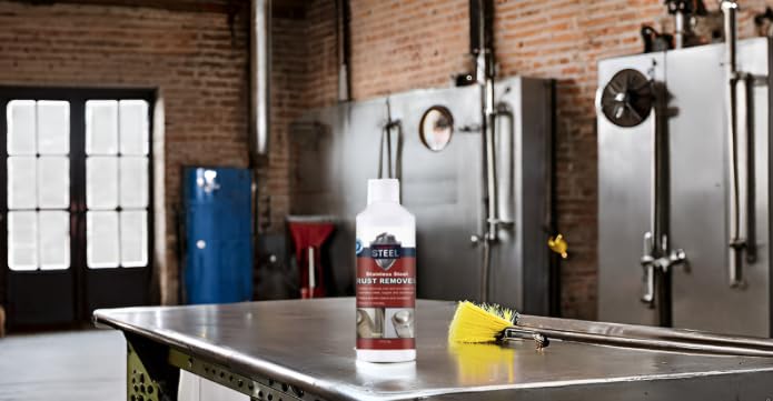 Stainless Steel Rust Remover & Cleaner, NSF Approved Safe for Food Areas. Non-Toxic Stainless Steel Cleaner for Appliances is Perfect for Rust Stains, Your Fridge, Best Knife or Pan & more (8.5 oz)