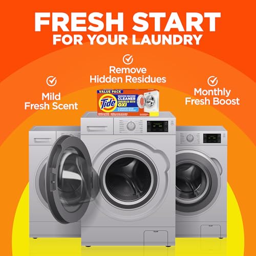 Washing Machine Cleaner , Washer Machine Cleaner with Oxi for Front and Top Loader Washer Machines, Deep Cleaning Odor Eliminator, 3 Month Supply
