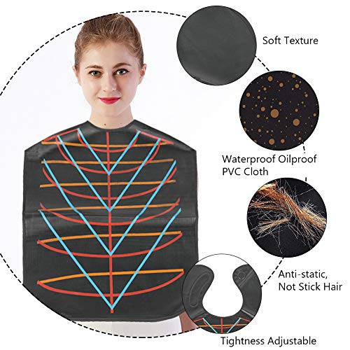 Hair Capes Professional for Dyeing Hair Hairdressing Waterproof Oilproof Cutting Hair Beard Hairdressing Salon Barber Cape Anti-Static Haircut(Black)