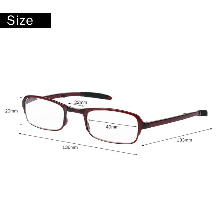 Reading Glasses, Men and Women 1.0/1.5/2.0/2.5/3.0/3.5/4.0 Portable Lightweight Folding Reading Presbyopic Glass(2.5-Red)