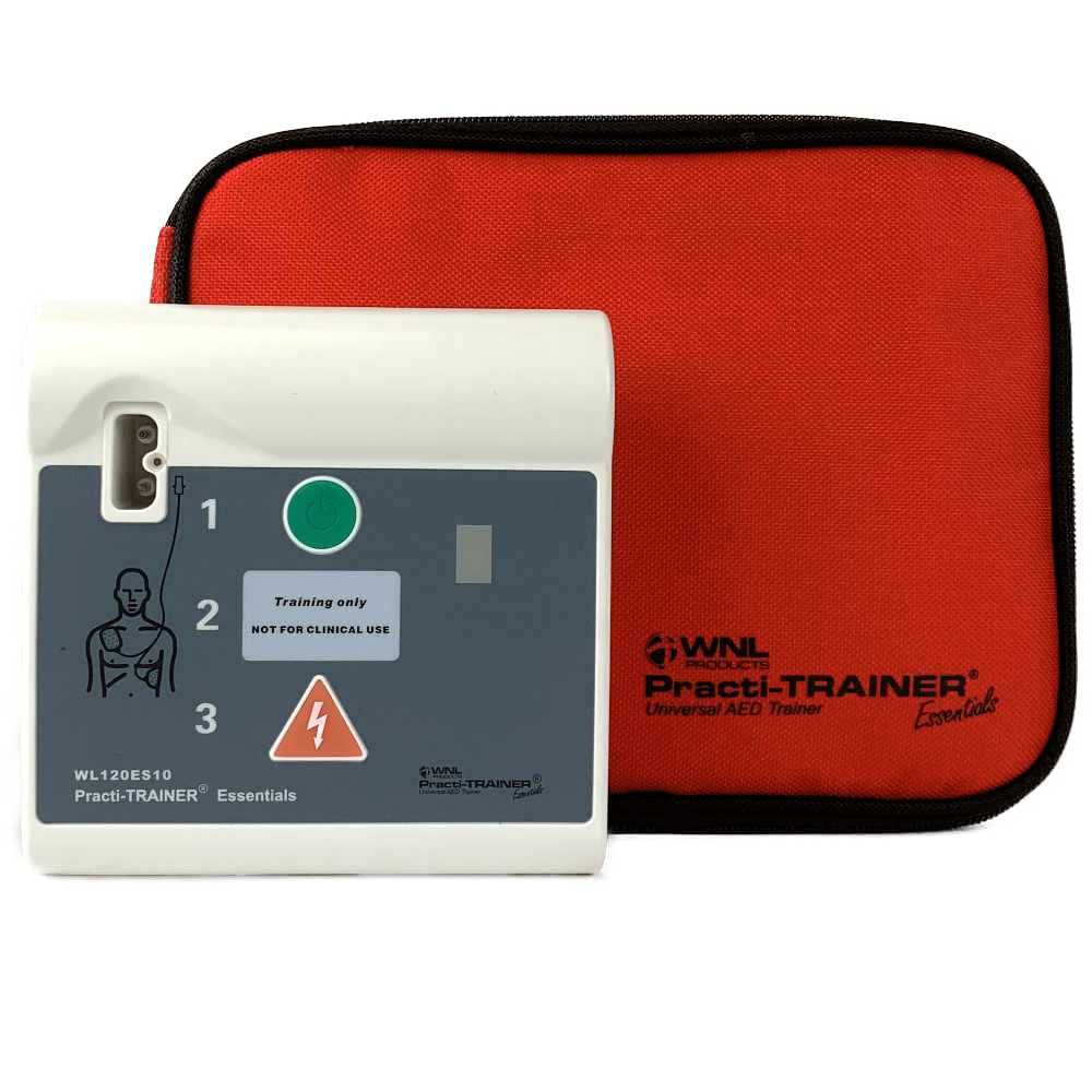 WL120ES10-ABUNDLE for Training use only AED Defribrillator Practi-Trainer Essentials Base with 10 Pack Practi-Valve Disposable CPR Training Valve Combo Kit