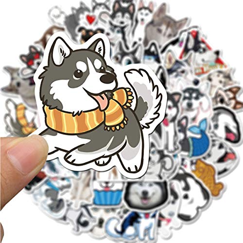 Cute Siberian Husky Dog Stickers (50 PCS) Funny Animal Stickers for Teens, Girls, Adults,Kids - Stickers for Waterbottles,Laptop,Phone,Hydro Flask - Waterproof Vinyl Sticker (Siberian Husky)