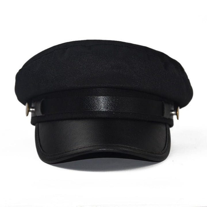 1Pcs Retro Military Hat Chauffeur Hat Fisherman Hat Driver Hat Newsboy Cap Fiddler Cap Doorman Hat Costume Hats for Men and Women (Black)