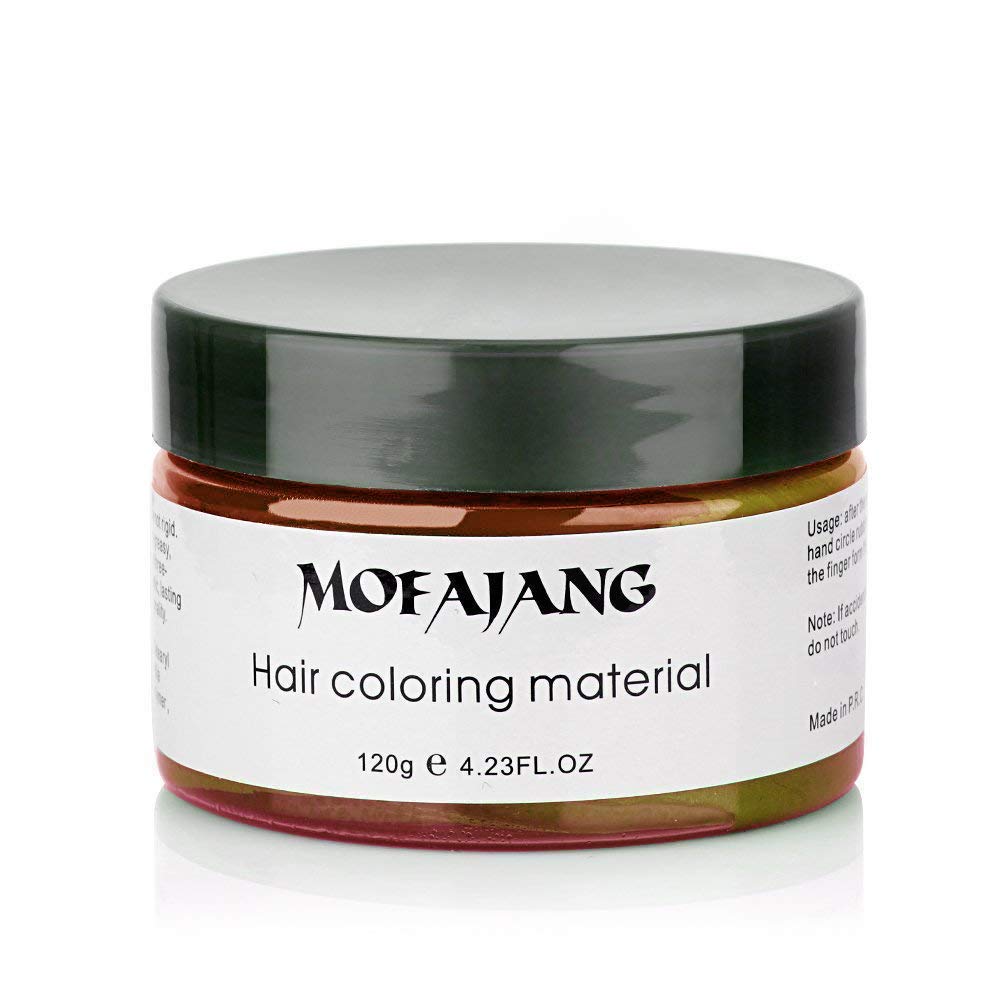 Unisex Hair Wax Color Dye Styling Cream Mud, Natural Hairstyle Pomade, Washable Temporary,Party Cosplay (Orange)