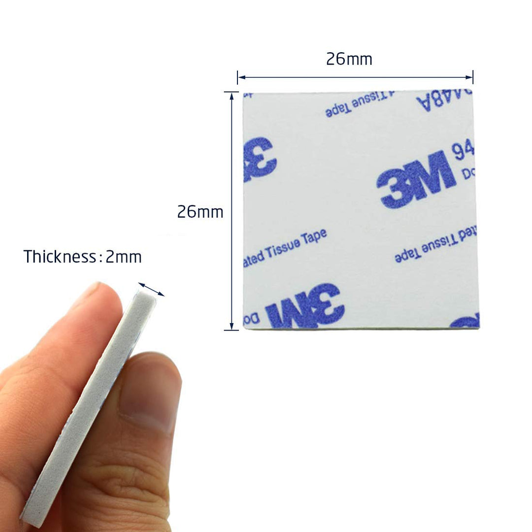 100 Pieces 3m Double Sided Sticky Pads Super-Sticky Adhesive Foam Pads | 26 x 26 x 2mm Mounting Adhesive Pad Tap | Square,White