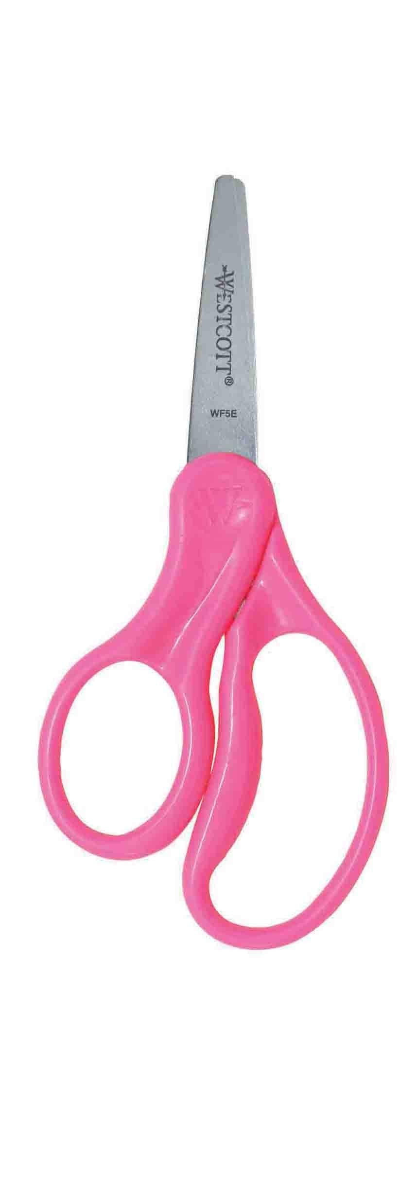 13594 Left-Handed Scissors, Hard Handle Kids' Scissors, Ages 4-8, 5-Inch Blunt Tip