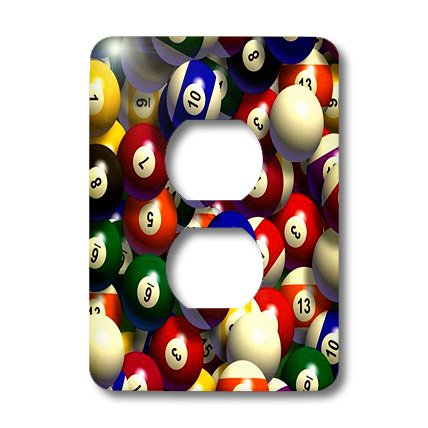 lsp_962_6 Billiard Balls Pool - 2 Plug Outlet Cover
