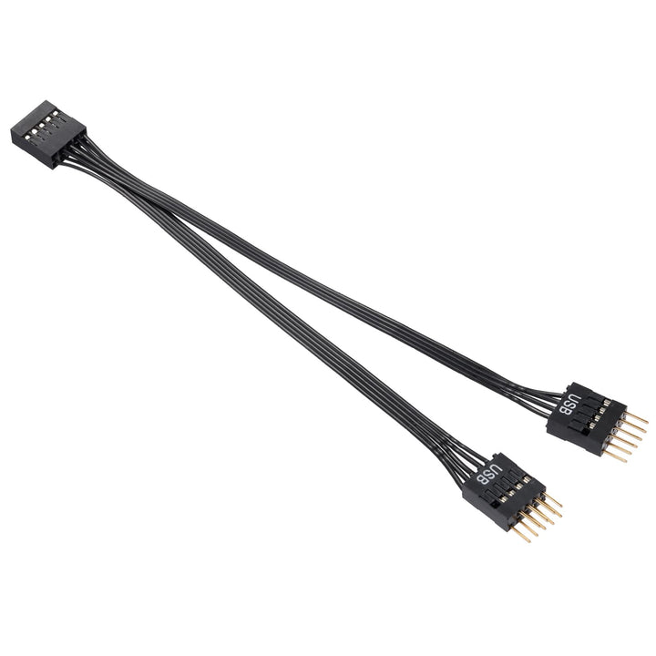 Motherboard USB Splitter, USB2.0 9-Pin USB Splitter 1-in-2, USB Motherboard Adapter 9Pin Line Expansion Cable USB Splitter for Computer Motherboards, NZXT, USB Header Splitter Length 17.6 cm.